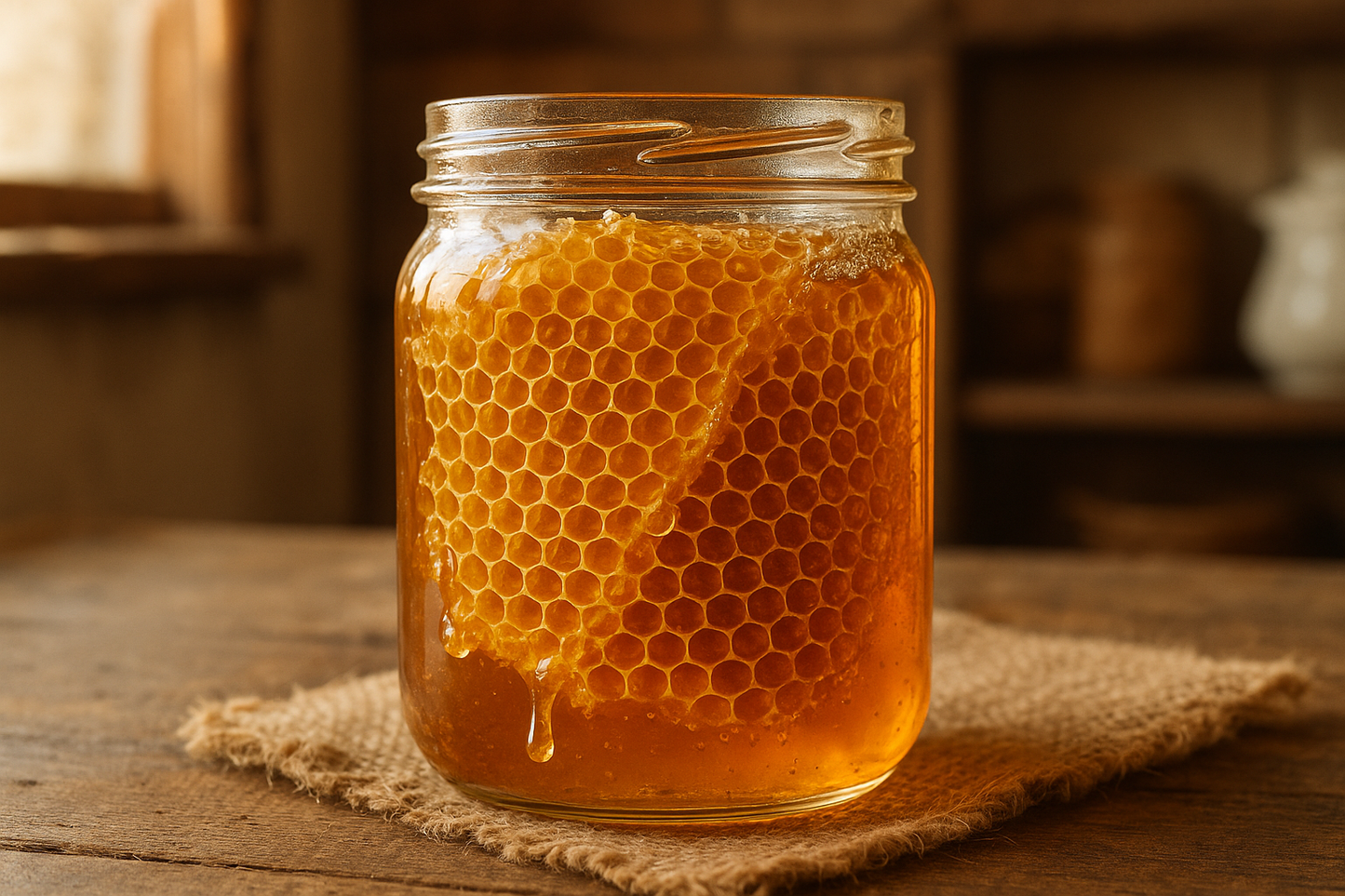 local raw honey comb (pint jar)